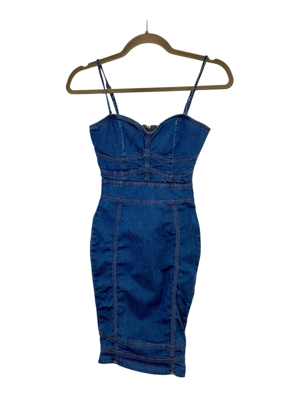 Kaylee Kollection Denim Bustier Mini Dress Y2K Western Coquette XS